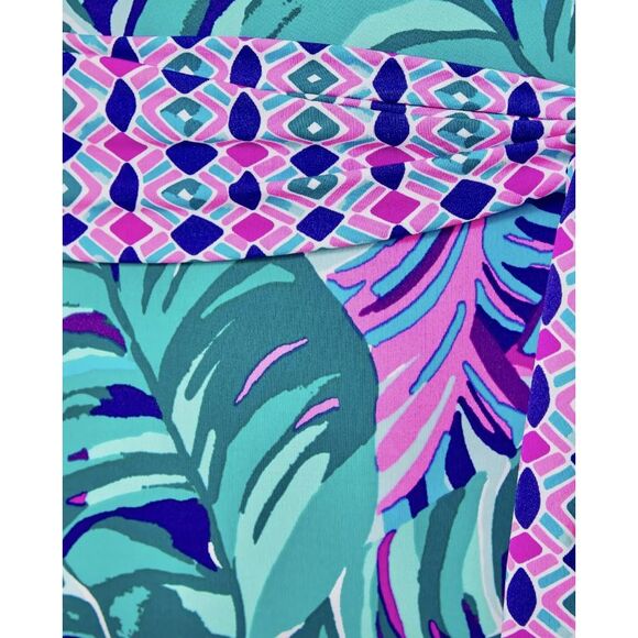Lilly Pulitzer 14 Emori Seasalt Blue Don't Wanna Leaf One Piece Swimsuit $148 - Picture 5 of 11